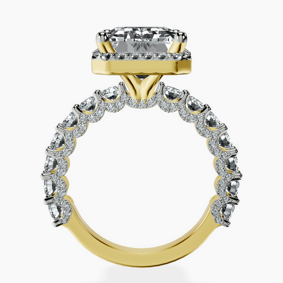 18kt Yellow Gold Enchanté Side Stones Halo Lab Diamond Ring side right image one