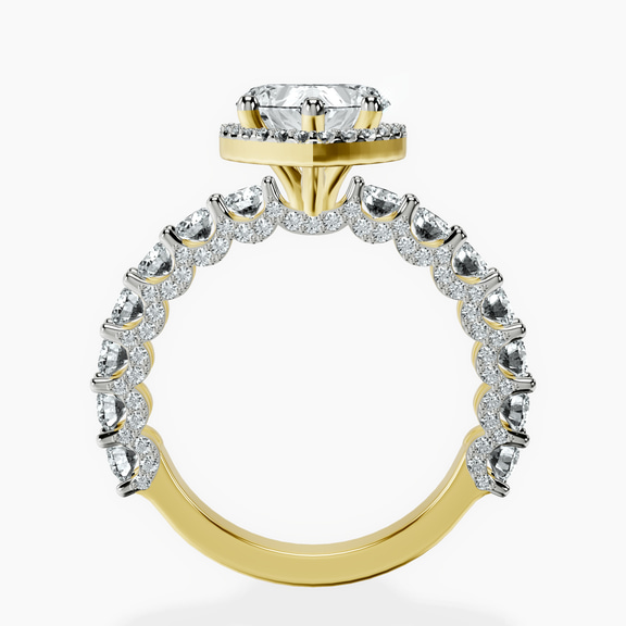 14kt Yellow Gold Enchanté Side Stones Halo Lab Diamond Ring side right image one