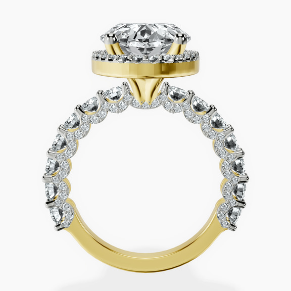 18kt Yellow Gold Enchanté Side Stones Halo Lab Diamond Ring side right image one