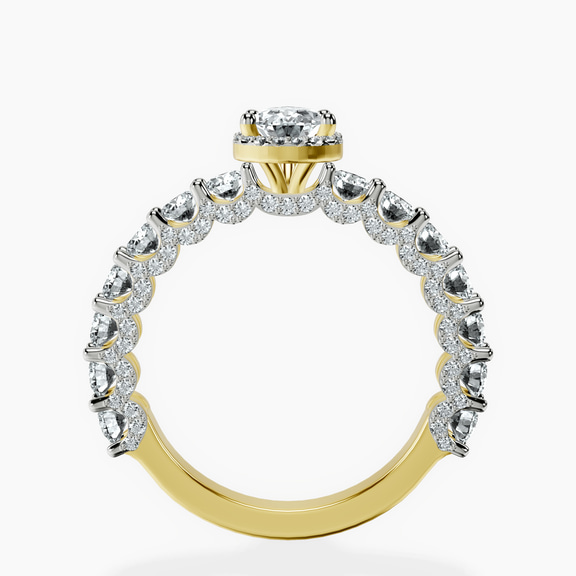 10kt Yellow Gold Enchanté Side Stones Halo Lab Diamond Ring side right image one