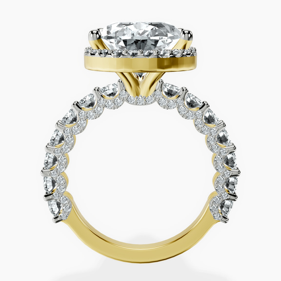 18kt Yellow Gold Enchanté Side Stones Halo Lab Diamond Ring side right image one