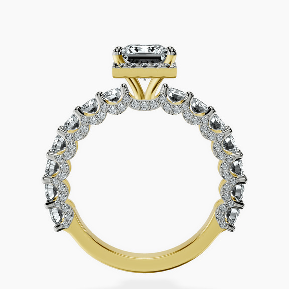 10kt Yellow Gold Enchanté Side Stones Halo Lab Diamond Ring side right image one