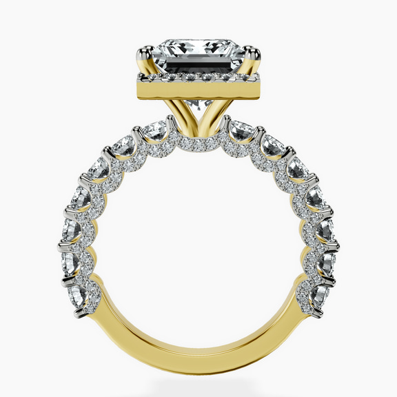 10kt Yellow Gold Enchanté Side Stones Halo Lab Diamond Ring side right image one