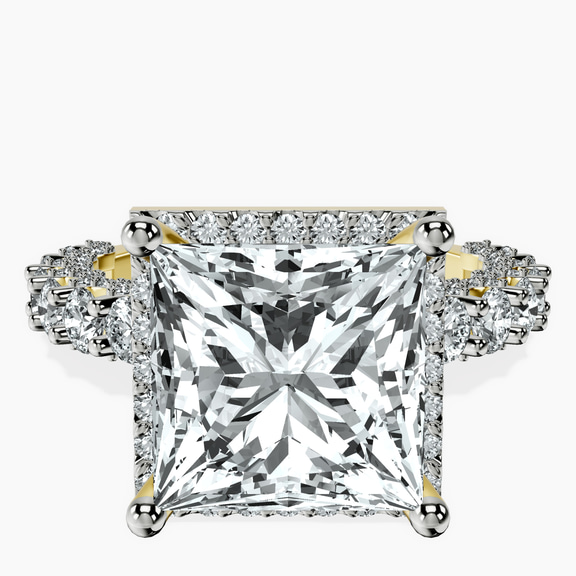 14kt Yellow Gold Enchanté Side Stones Halo Lab Diamond Ring front image