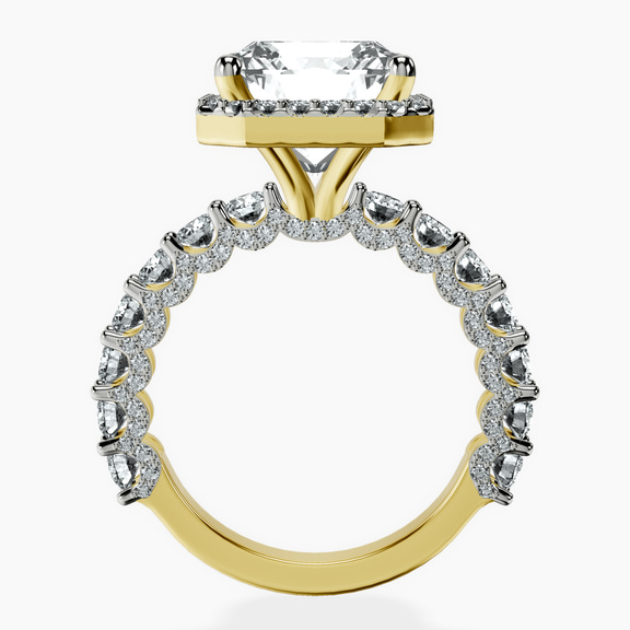 10kt Yellow Gold Enchanté Side Stones Halo Lab Diamond Ring side right image one