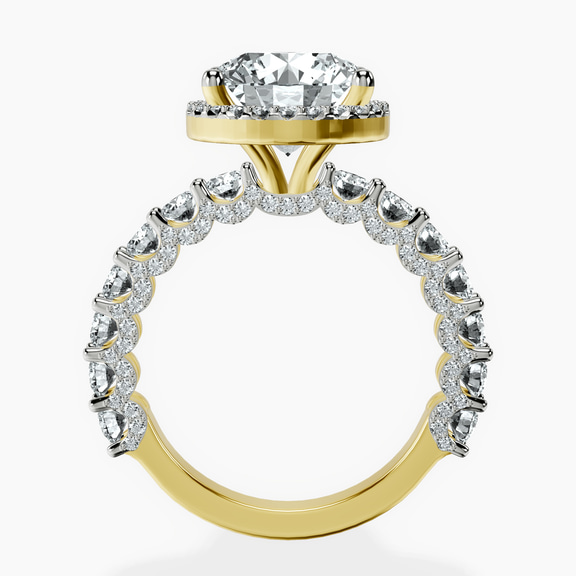 14kt Yellow Gold Enchanté Side Stones Halo Lab Diamond Ring side right image one