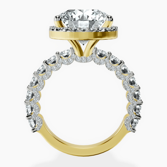 10kt Yellow Gold Enchanté Side Stones Halo Lab Diamond Ring side right image one