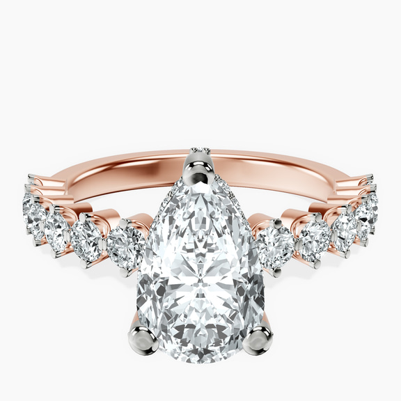 9ct Rose Gold Caitronia Floating Side Stones Lab Diamond Ring front image