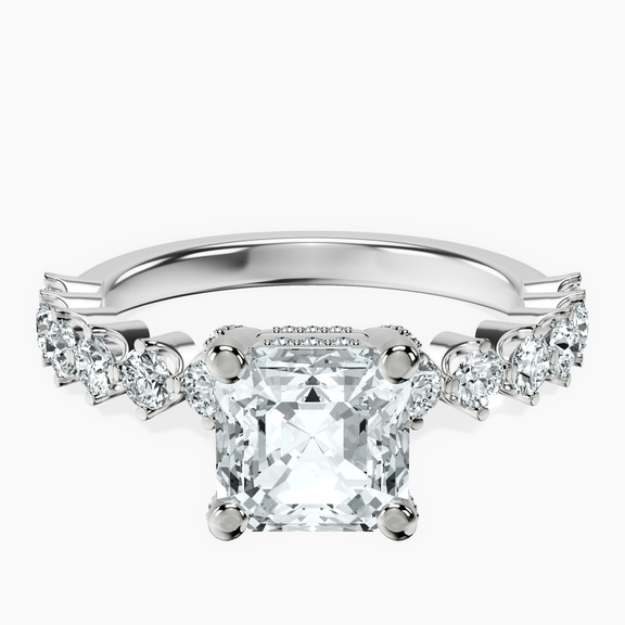 Platinum Caitronia Floating Side Stones Lab Diamond Ring front image