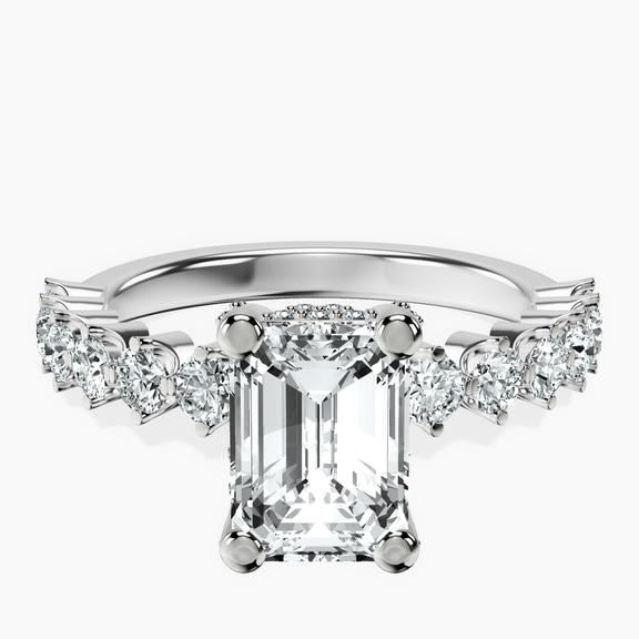 Platinum Caitronia Floating Side Stones Lab Diamond Ring front image