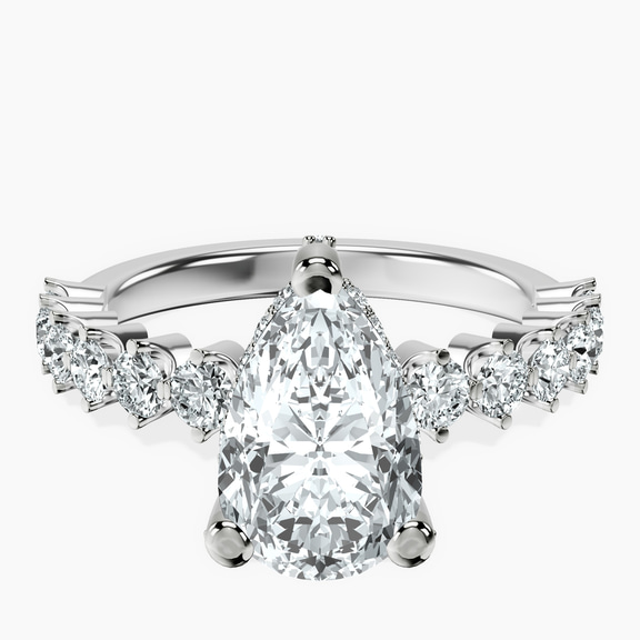 Platinum Caitronia Floating Side Stones Lab Diamond Ring front image