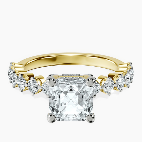 14ct Yellow Gold Caitronia Floating Side Stones Lab Diamond Ring front image