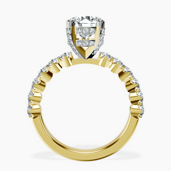 9ct Yellow Gold Caitronia Floating Side Stones Lab Diamond Ring side right image one