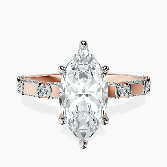 9ct Rose Gold Majestic Love Lab Diamond Accent Ring front image