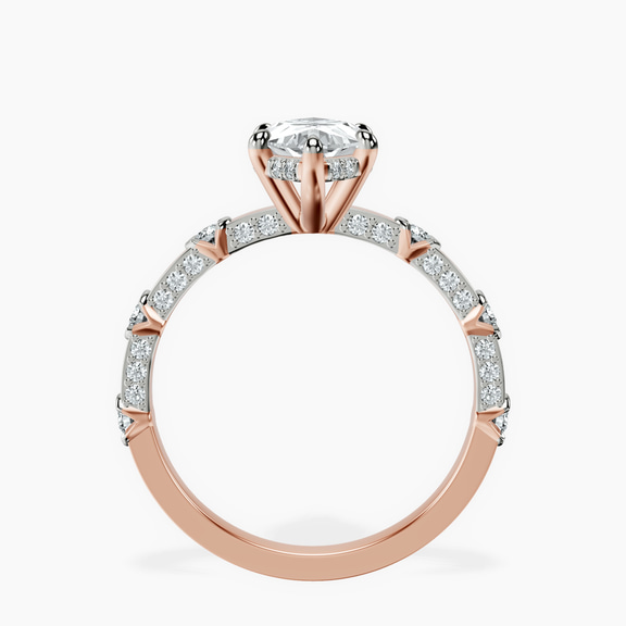 9ct Rose Gold Majestic Love Lab Diamond Accent Ring side right image one