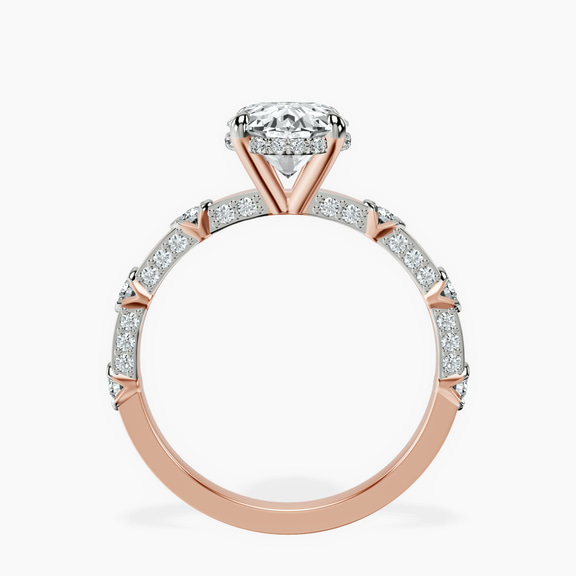 9ct Rose Gold Majestic Love Lab Diamond Accent Ring side right image one