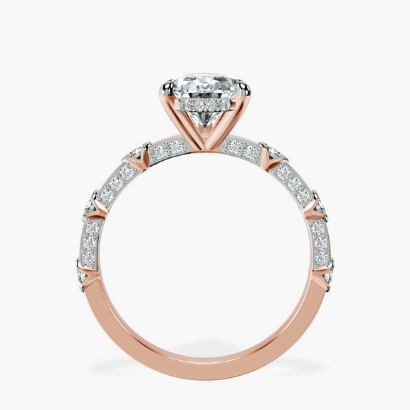9ct Rose Gold Majestic Love Lab Diamond Accent Ring side right image one