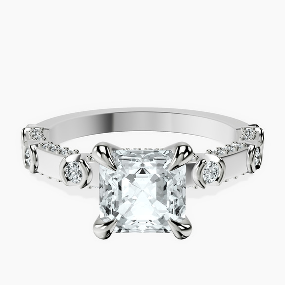 Platinum Majestic Love Lab Diamond Accent Ring front image