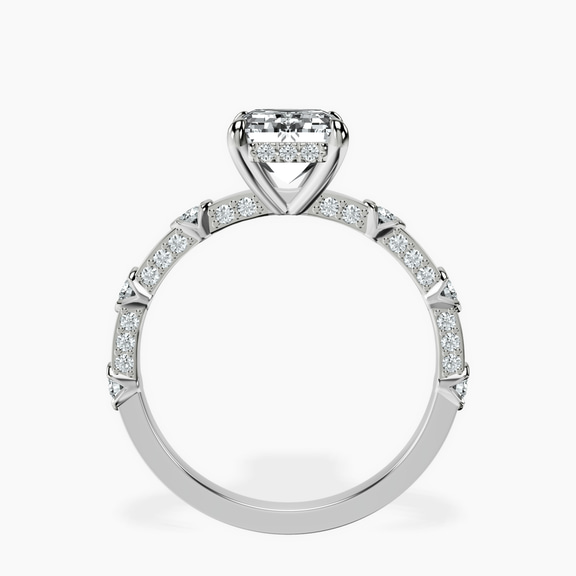 9ct White Gold Majestic Love Lab Diamond Accent Ring side right image one
