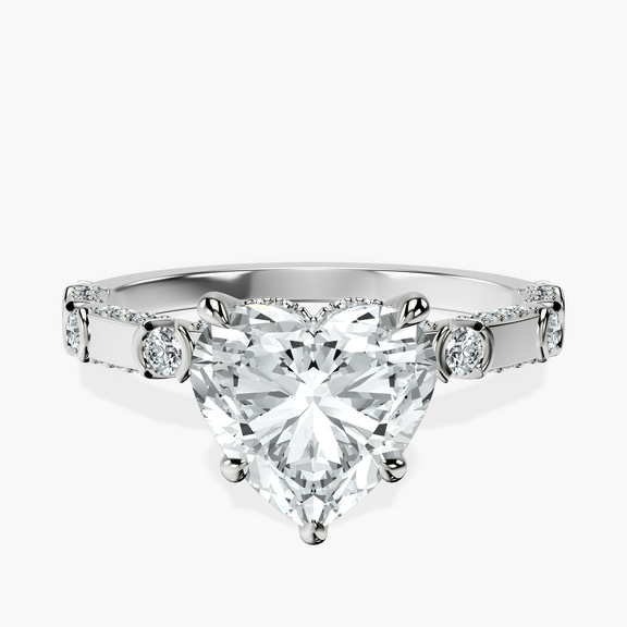 Platinum Majestic Love Lab Diamond Accent Ring front image