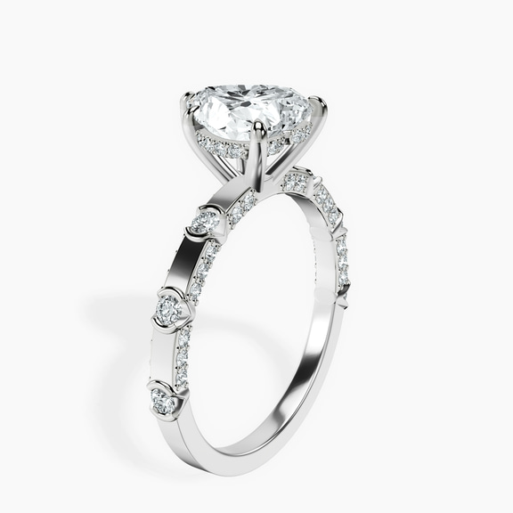 Platinum Majestic Love Lab Diamond Accent Ring standing product image one