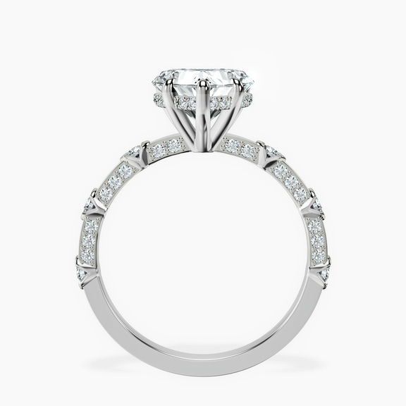 Platinum Majestic Love Lab Diamond Accent Ring side right image one
