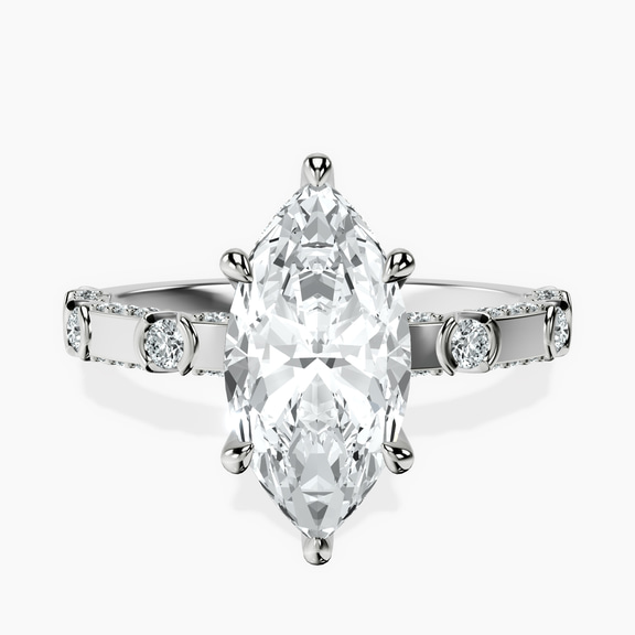 Platinum Majestic Love Lab Diamond Accent Ring front image