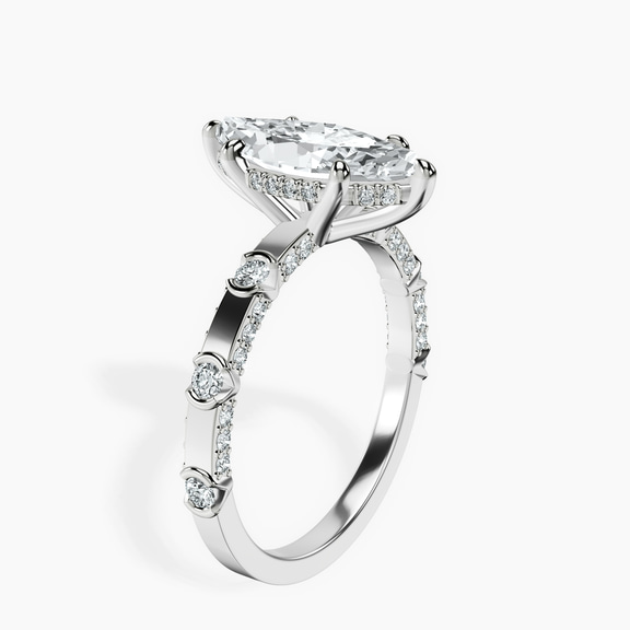 Platinum Majestic Love Lab Diamond Accent Ring standing product image one
