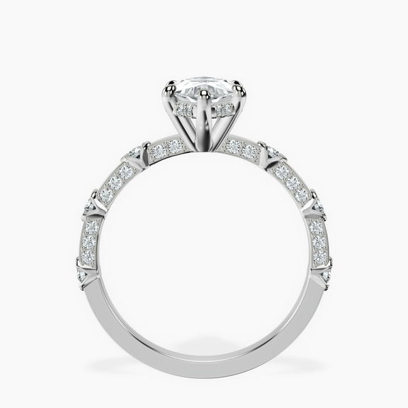 Platinum Majestic Love Lab Diamond Accent Ring side right image one