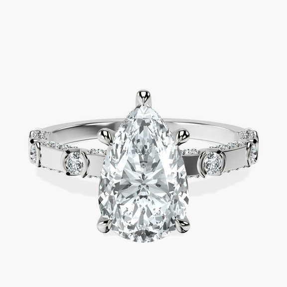 Platinum Majestic Love Lab Diamond Accent Ring front image