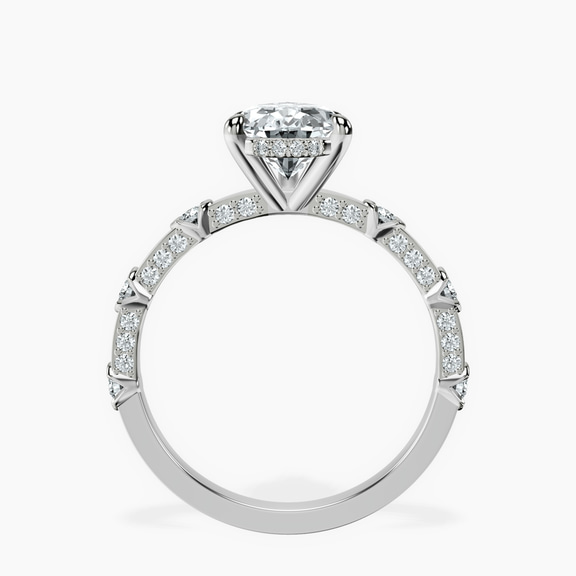 Platinum Majestic Love Lab Diamond Accent Ring side right image one