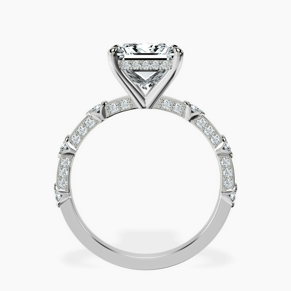 Platinum Majestic Love Lab Diamond Accent Ring side right image one