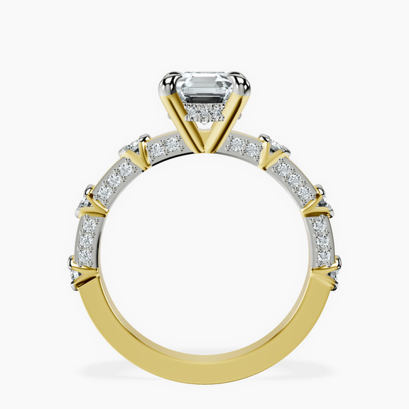 18kt Yellow Gold Majestic Love Lab Diamond Accent Ring side right image one