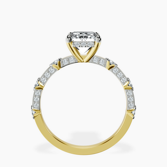 18kt Yellow Gold Majestic Love Lab Diamond Accent Ring side right image one