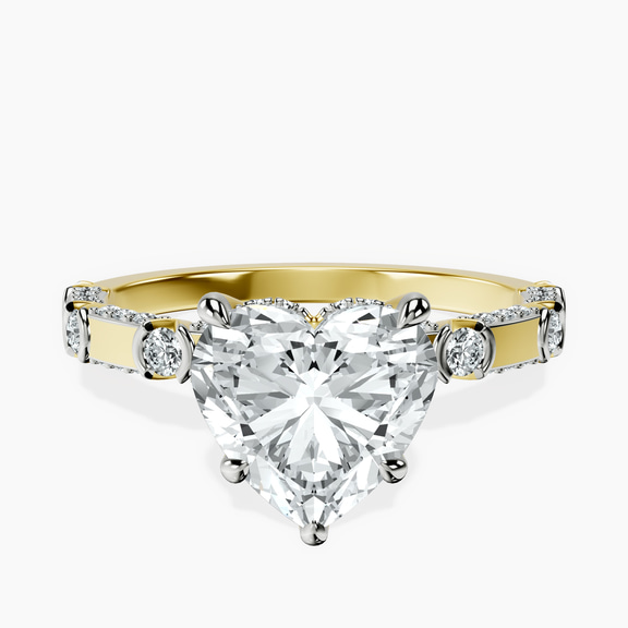 18kt Yellow Gold Majestic Love Lab Diamond Accent Ring front image