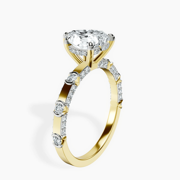 18kt Yellow Gold Majestic Love Lab Diamond Accent Ring standing product image one