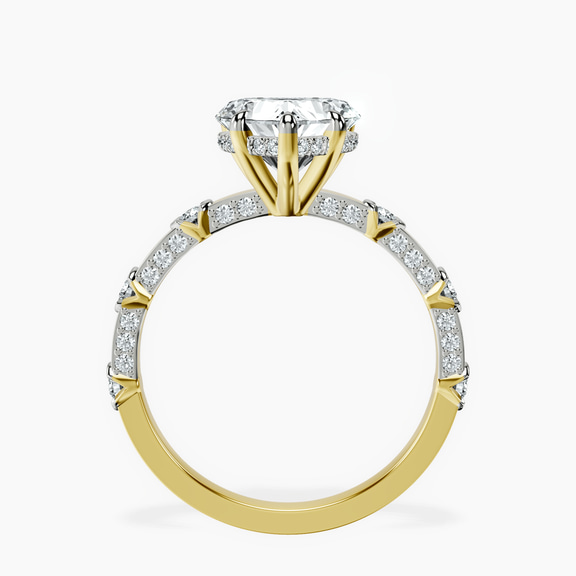 18kt Yellow Gold Majestic Love Lab Diamond Accent Ring side right image one