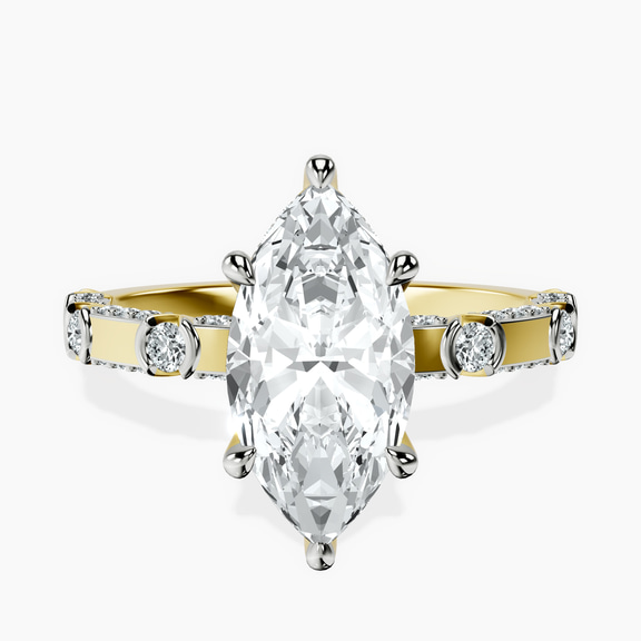 18kt Yellow Gold Majestic Love Lab Diamond Accent Ring front image