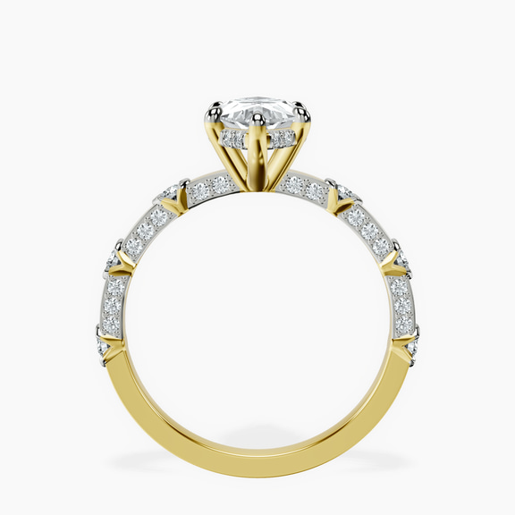 18kt Yellow Gold Majestic Love Lab Diamond Accent Ring side right image one