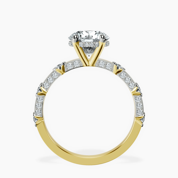 14kt Yellow Gold Majestic Love Lab Diamond Accent Ring side right image one