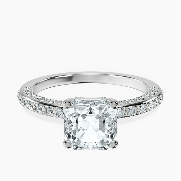 10kt White Gold Adele Secret Double Halo Lab Diamond Ring front image
