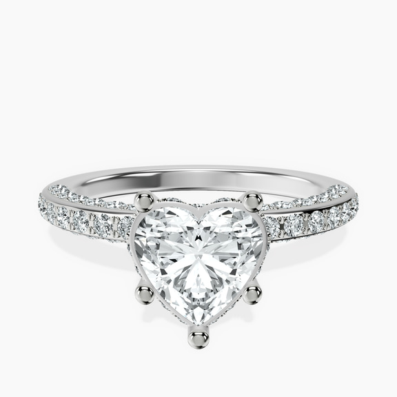 10kt White Gold Adele Secret Double Halo Lab Diamond Ring front image