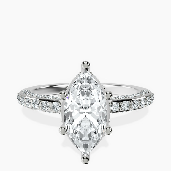 10kt White Gold Adele Secret Double Halo Lab Diamond Ring front image