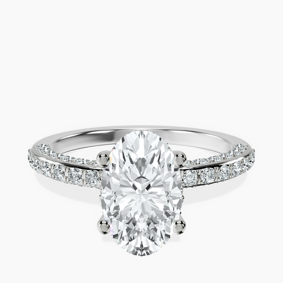 10kt White Gold Adele Secret Double Halo Lab Diamond Ring front image
