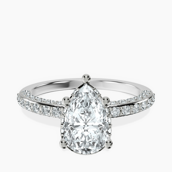 10kt White Gold Adele Secret Double Halo Lab Diamond Ring front image