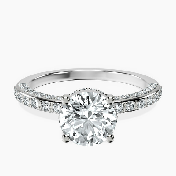 10kt White Gold Adele Secret Double Halo Lab Diamond Ring front image