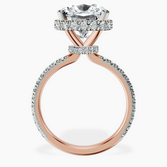 14kt Rose Gold Cleopatra Halo Lab Diamond Ring side right image one