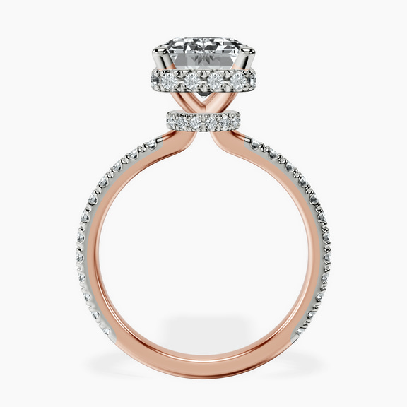 10kt Rose Gold Cleopatra Halo Lab Diamond Ring side right image one