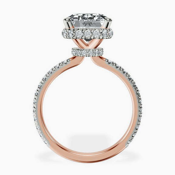 10kt Rose Gold Cleopatra Halo Lab Diamond Ring side right image one