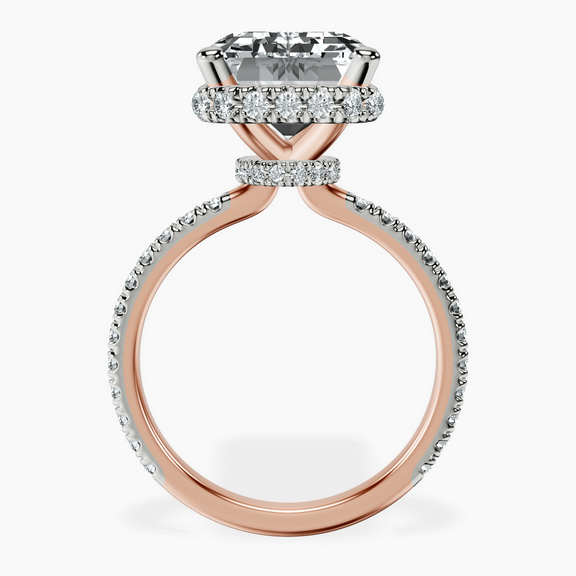 10kt Rose Gold Cleopatra Halo Lab Diamond Ring side right image one